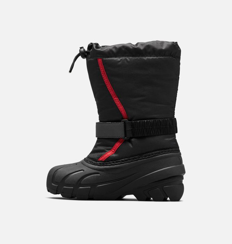 Sorel Youth Flurry™ - Kids Snow Boots Black/Red - 021458PJK